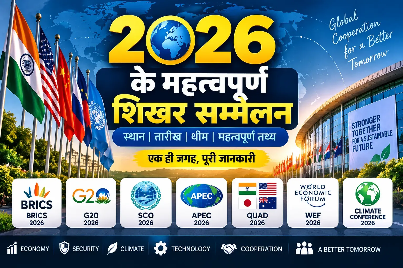 2026 के महत्वपूर्ण शिखर सम्मेलन और सम्मेलन